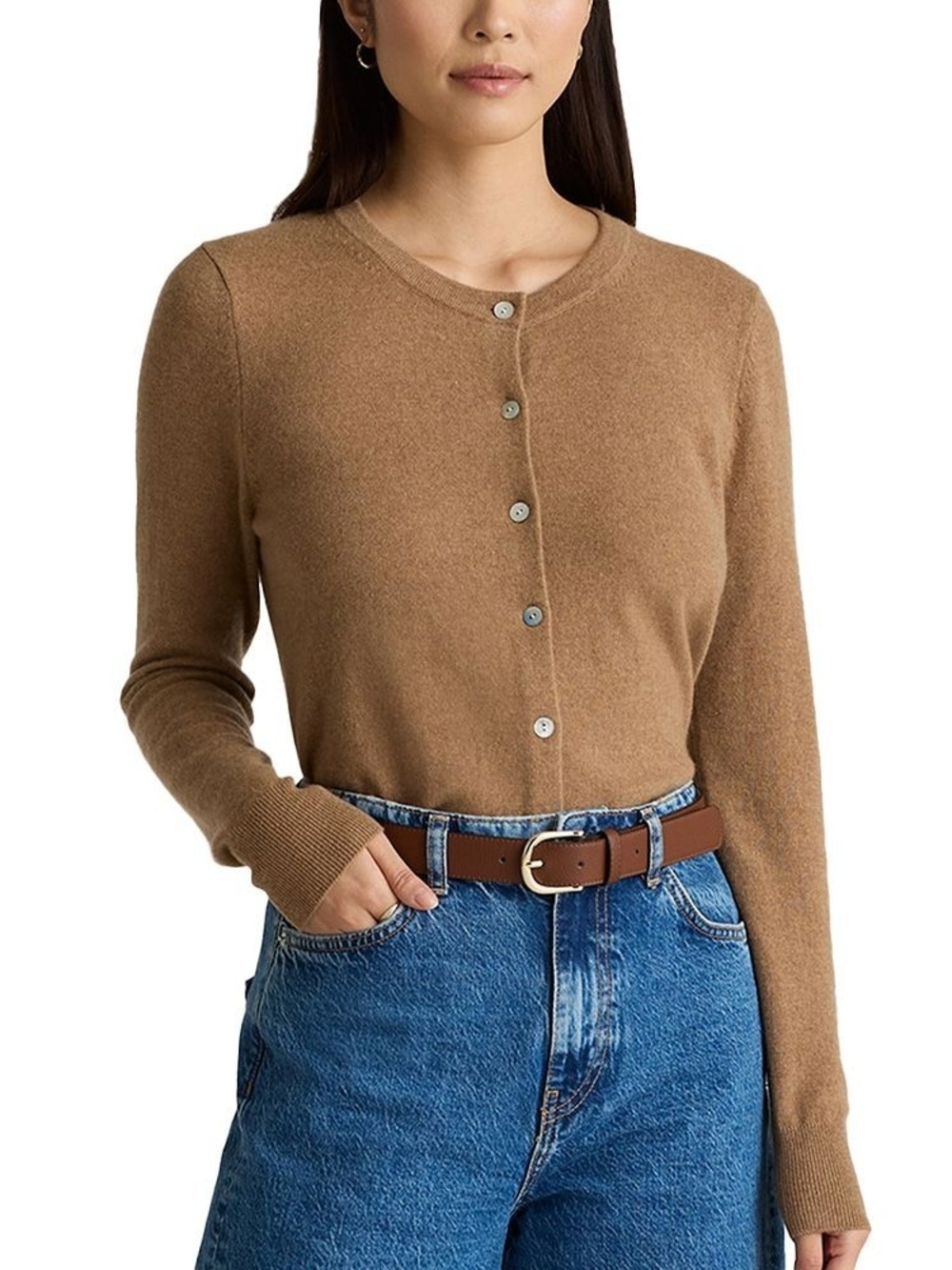 Quince Mongolian Cashmere Camel Cardigan Size Small